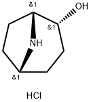 8-Azabicyclo[3.2.1]octan-2-ol, hydrochloride (1:1), (1R,2R,5S)- Struktur