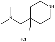 4-Piperidinemethanamine, 4-fluoro-N,N-dimethyl-, hydrochloride (1:2) Struktur