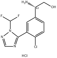 Benzeneethanol, β-amino-4-chloro-3-[1-(difluoromethyl)-1H-1,2,4-triazol-5-yl]-, hydrochloride (1:1), (βS)- Struktur