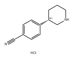 Benzonitrile, 4-(3S)-3-piperidinyl-, hydrochloride (1:1) Struktur