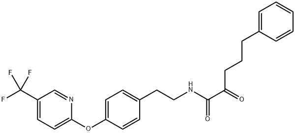 Benzenepentanamide, α-oxo-N-[2-[4-[[5-(trifluoromethyl)-2-pyridinyl]oxy]phenyl]ethyl]- Struktur