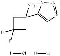 Cyclobutanamine, 3,3-difluoro-1-(1H-1,2,3-triazol-5-yl)-, hydrochloride (1:2) Struktur