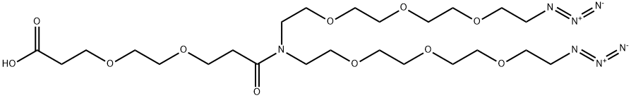 N-(Acid-PEG2)-N-bis(PEG3-azide) Struktur