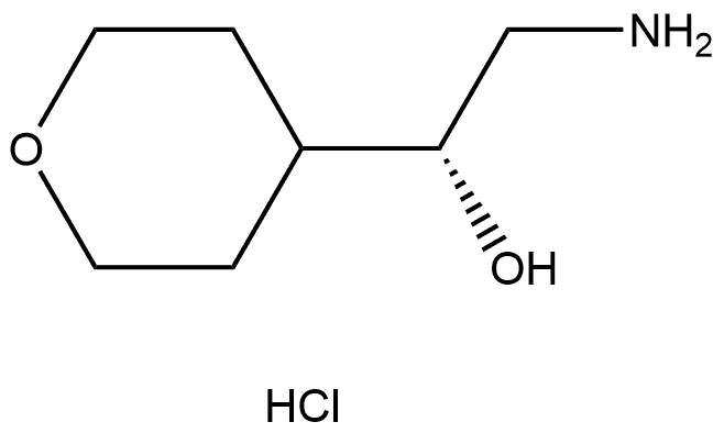 (R)-2-amino-1-(tetrahydro-2H-pyran-4-yl)ethan-1-ol hydrochloride Struktur