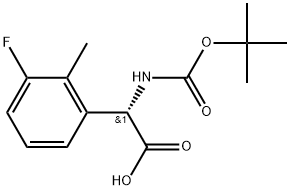 (S)-2-((tert-butoxycarbonyl)amino)-2-(3-fluoro-2-methylphenyl)aceticacid Struktur