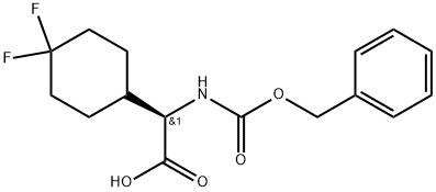 Cyclohexaneacetic acid, 4,4-difluoro-α-[[(phenylmethoxy)carbonyl]amino]-, (αR)- Struktur