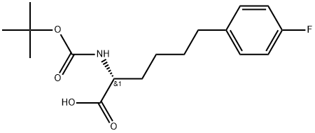 (R)-2-((tert-butoxycarbonyl)amino)-6-(4-fluorophenyl)hexanoicacid Struktur