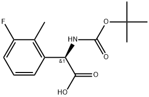 (R)-2-((tert-butoxycarbonyl)amino)-2-(3-fluoro-2-methylphenyl)aceticacid Struktur