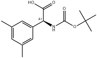 (S)-2-((tert-butoxycarbonyl)amino)-2-(3,5-dimethylphenyl)acetic acid Struktur