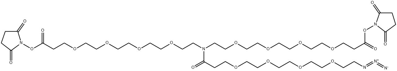 N-(Azido-PEG4)-N-bis(PEG4-NHS ester) Struktur