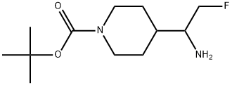 tert-butyl4-(1-amino-2-fluoroethyl)piperidine-1-carboxylate Struktur