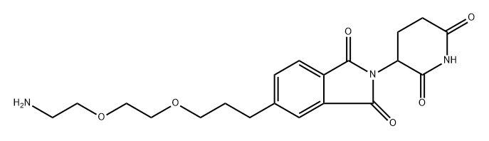 5-(3-(2-(2-aminoethoxy)ethoxy)propyl)-2-(2,6-dioxopiperidin-3-yl)isoindoline-1,3-dione Struktur