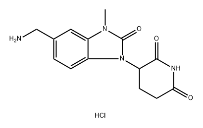 2,6-Piperidinedione, 3-[5-(aminomethyl)-2,3-dihydro-3-methyl-2-oxo-1H-benzimidazol-1-yl]-, hydrochloride (1:1) Struktur