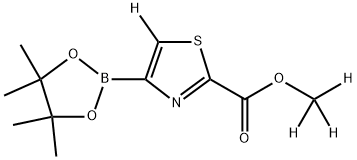 2-Thiazole-5-d-carboxylic acid, 4-(4,4,5,5-tetramethyl-1,3,2-dioxaborolan-2-yl)-, methyl-d3 ester Struktur