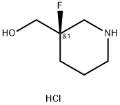 3-Piperidinemethanol, 3-fluoro-, hydrochloride (1:1), (3R)- Struktur