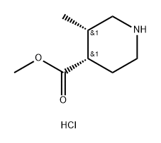 4-Piperidinecarboxylic acid, 3-methyl-, methyl ester, hydrochloride (1:1), (3S,4S)- Struktur