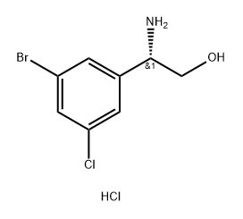 (2S)-2-AMINO-2-(3-BROMO-5-CHLOROPHENYL)ETHAN-1-OL HYDROCHLORIDE Struktur