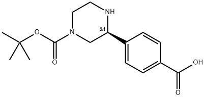 (S)-4-(4-(tert-butoxycarbonyl)piperazin-2-yl)benzoic acid Struktur