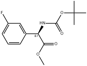 methyl (R)-2-((tert-butoxycarbonyl)amino)-2-(3-fluorophenyl)acetate Struktur