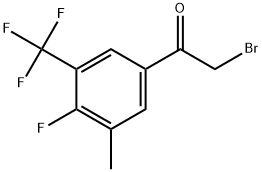 2-Bromo-1-[4-fluoro-3-methyl-5-(trifluoromethyl)phenyl]ethanone Struktur