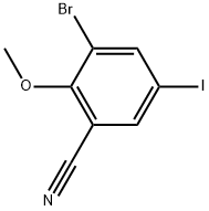 3-Bromo-5-iodo-2-methoxy-benzonitrile Struktur