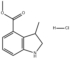 1H-Indole-4-carboxylic acid, 2,3-dihydro-3-methyl-, methyl ester, hydrochloride (1:1) Struktur