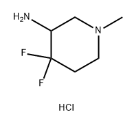 3-Piperidinamine, 4,4-difluoro-1-methyl-, hydrochloride (1:2) Struktur