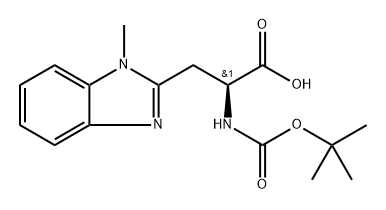 N-α-(t-Butoxycarbonyl)-3-(1-methylbenzimidazol-2-yl)-L-alanine Struktur