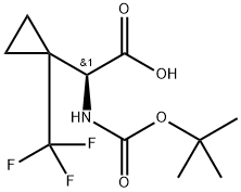 (S)-2-((tert-Butoxycarbonyl)amino)-2-(1-(trifluoromethyl)cyclopropyl)acetic acid Struktur