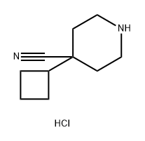 4-Piperidinecarbonitrile, 4-cyclobutyl-, hydrochloride (1:1) Struktur