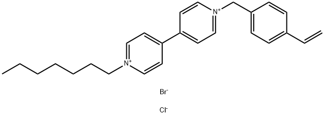 4,4′-Bipyridinium, 1-[(4-ethenylphenyl)methyl]-1′-heptyl-, bromide chloride (1:1:1) Struktur