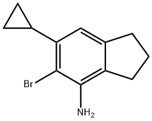 5-bromo-6-cyclopropyl-2,3-dihydro-1H-inden-4-amine Struktur