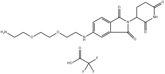 5-[[2-[2-(2-aminoethoxy)ethoxy]ethyl]amino]-2-(2,6-dioxo-3-piperidinyl)-1H-Isoindole-1,3(2H)-dione, 2,2,2-trifluoroacetate Struktur