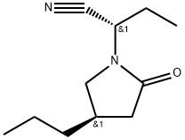 1-Pyrrolidineacetonitrile, α-ethyl-2-oxo-4-propyl-, (αS,4R)- Struktur