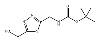 tert-butyl N-{[5-(hydroxymethyl)-1,3,4-thiadiazol-2-yl]methyl }carbamate Struktur