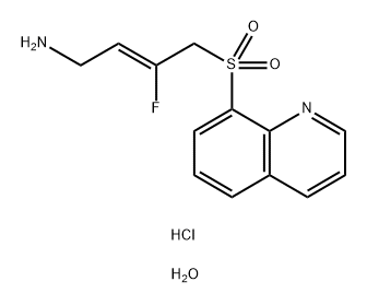 2-Buten-1-amine, 3-fluoro-4-(8-quinolinylsulfonyl)-, hydrochloride, hydrate (1:2:1), (2Z)- Struktur