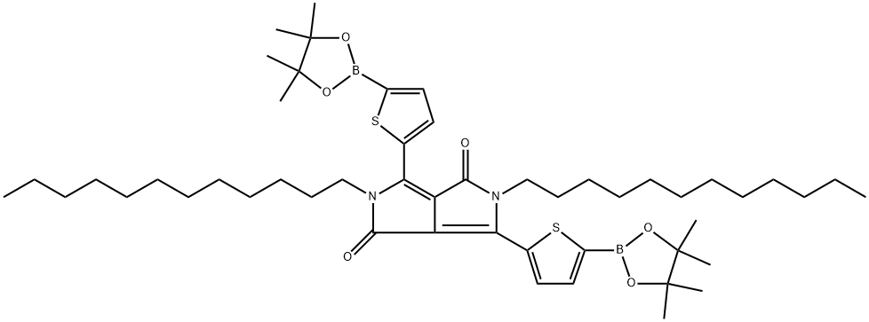 2,5-didodecyl-3,6-bis(5-(4,4,5,5-tetramethyl-1,3,2-dioxaborolan-2-yl) thiophen-2-yl)pyrrolo[3,4-c]pyrrole-1,4(2H,5H)-dione Struktur