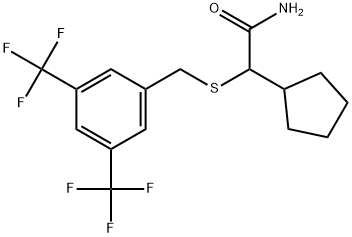 Cyclopentaneacetamide, α-[[[3,5-bis(trifluoromethyl)phenyl]methyl]thio]- Struktur