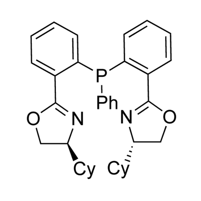 (4S,4'S)-2,2'-((Phenylphosphanediyl)bis(2,1-phenylene))bis(4-cyclohexyl-4,5-dihydrooxazole) Struktur