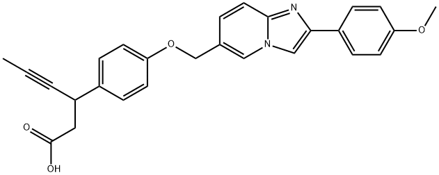 Benzenepropanoic acid, 4-[[2-(4-methoxyphenyl)imidazo[1,2-a]pyridin-6-yl]methoxy]-β-1-propyn-1-yl- Struktur