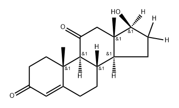 Androst-4-ene-3,11-dione-16,16,17-d3, 17-hydroxy-, (17β)- Struktur