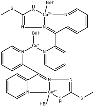 Copper, tribromobis[μ-[methyl N-[di(2-pyridinyl-κN)methylene]carbonodithiohydrazonato-κN,κS']]tri- Struktur