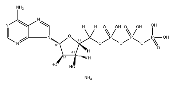 Adenosine-3',4',5',5'-C-d4 5'-(tetrahydrogen triphosphate), ammonium salt (1:4) Struktur