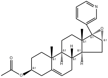 Androst-5-en-3-ol, 16,17-epoxy-17-(3-pyridinyl)-, 3-acetate, (3β,16α,17α)- Struktur