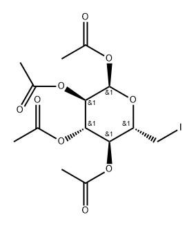 6-Deoxy-6-iodo-α-D-glucopyranose 1,2,3,4-tetraacetate Struktur