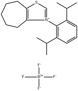 4H-Cyclohepta[d]thiazolium, 3-[2,6-bis(1-methylethyl)phenyl]-5,6,7,8-tetrahydro-, tetrafluoroborate(1-) (1:1) Struktur