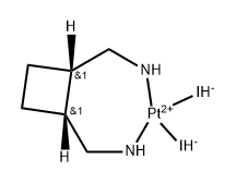 Platinum, [rel-(1R,2S)-1,2-cyclobutanedimethanamine-κN1,κN2]diiodo-, (SP-4-3)- Struktur