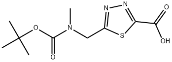 5-(1,1-Dimethylethoxy)carbonylmethylaminomethyl-1,3,4-thiadiazole-2-carboxylic acid Struktur