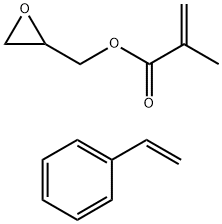 2-Propenoic acid,2-methyl-,oxiranylmethyl ester,polymer with ethenylbenzene Struktur