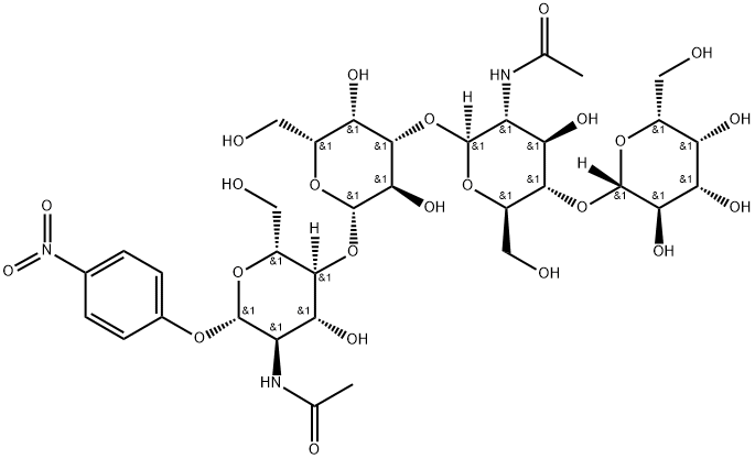 4-Nitrophenyl O-β-D-Galactopyranosyl-(1→4)-O-2-(acetylaMino)-2-deoxy-β-D-glucopyranosyl-(1→3)-O-β-D-galactopyranosyl-(1→4)-2-(acetylaMino)-2-deoxy-β-D-glucopyranoside Struktur